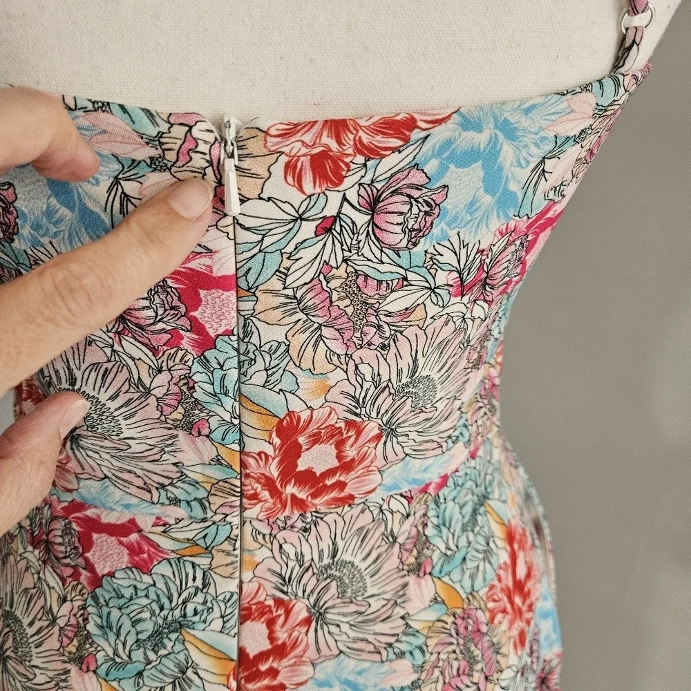 Black Halo Floral Marie Dress Size 0